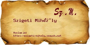 Szigeti Mihály névjegykártya