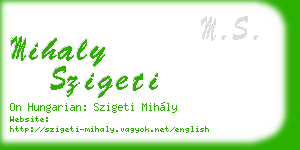 mihaly szigeti business card